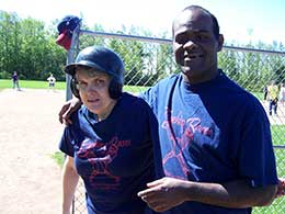 two players in blue shirts